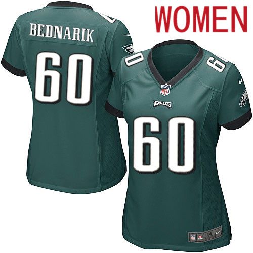 Women Philadelphia Eagles #60 Chuck Bednarik Nike Midnight Green Game NFL Jersey